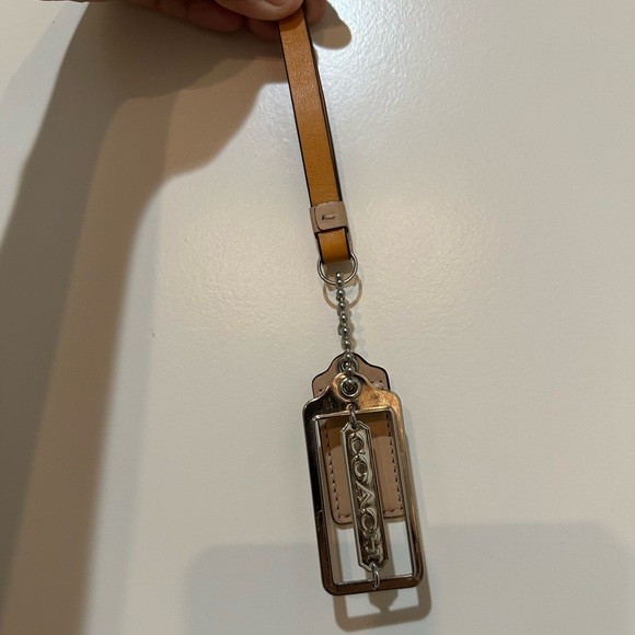 Coach Silver and Tan Leather Keychain - Picture 4 of 6